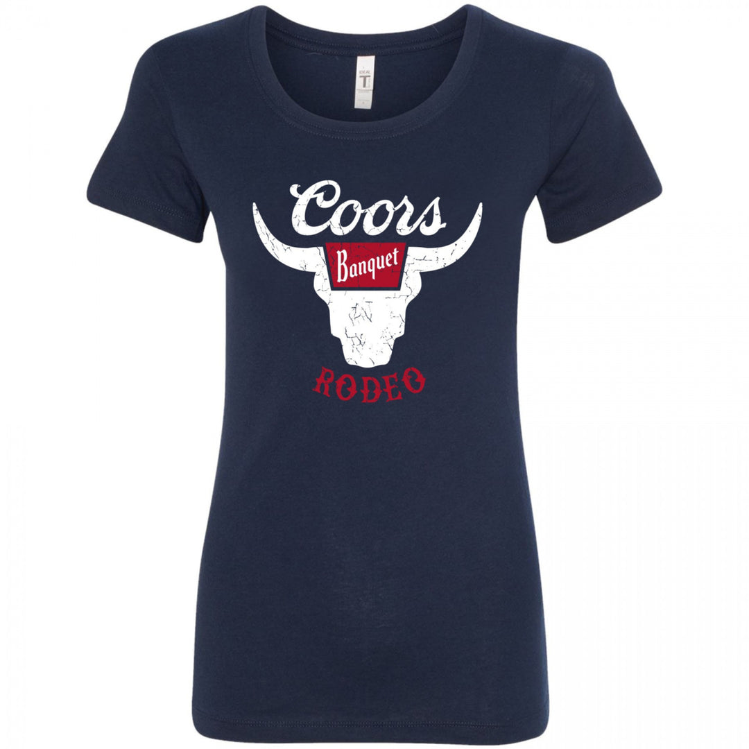 Coors Banquet Rodeo Logo Navy Colorway Womens T-Shirt Image 1