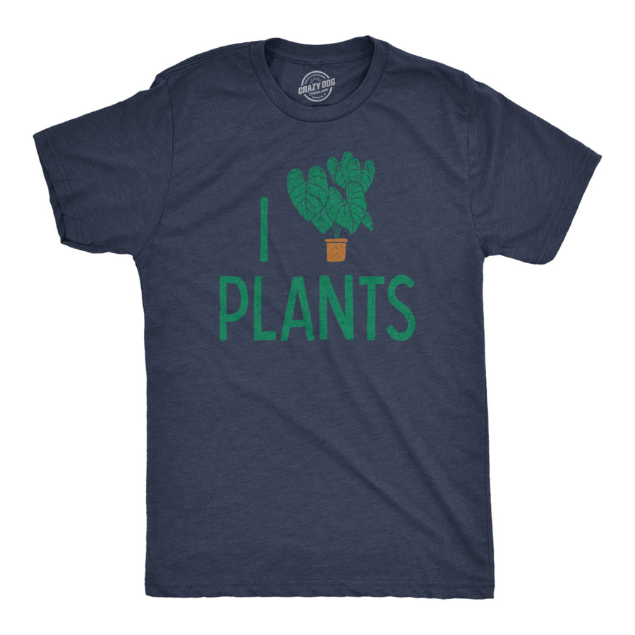 Mens I Heart Plants T Shirt Funny Cute Botany Horticulture Tee For Guys Image 1