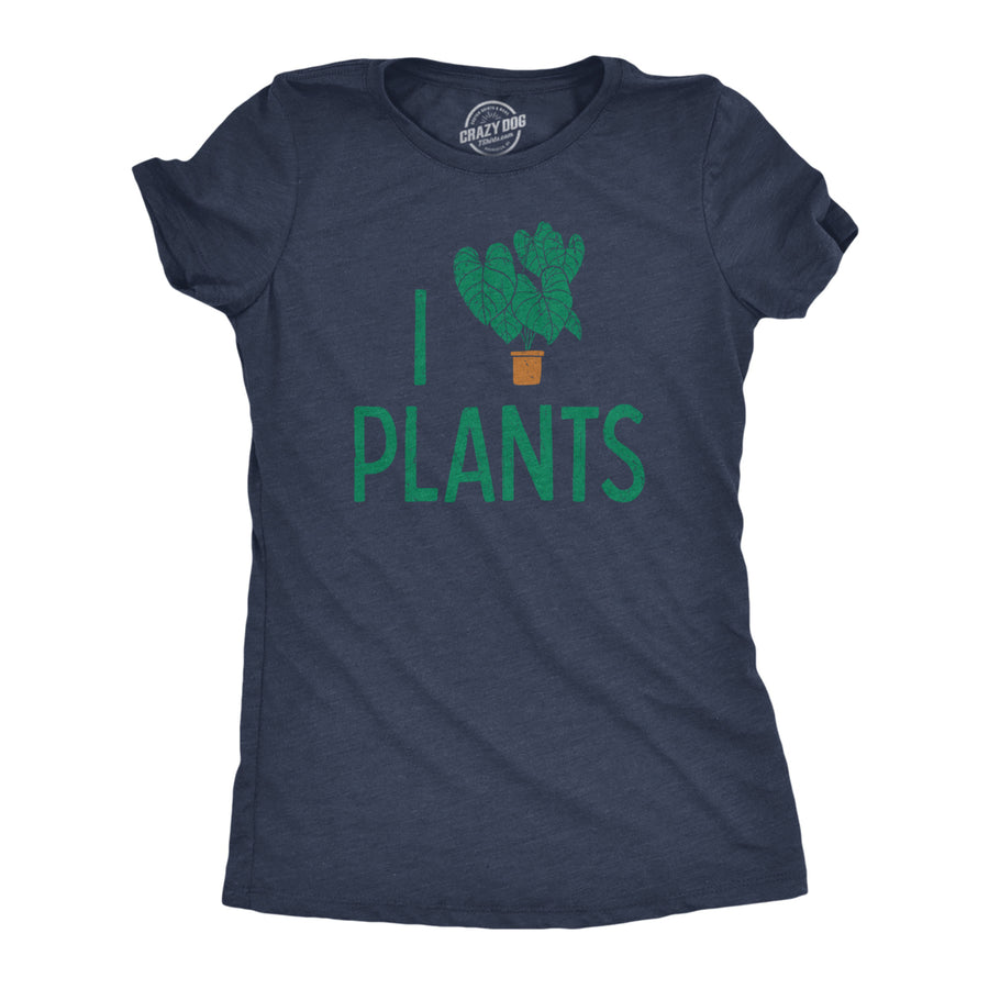 Womens I Heart Plants T Shirt Funny Cute Botany Horticulture Tee For Ladies Image 1