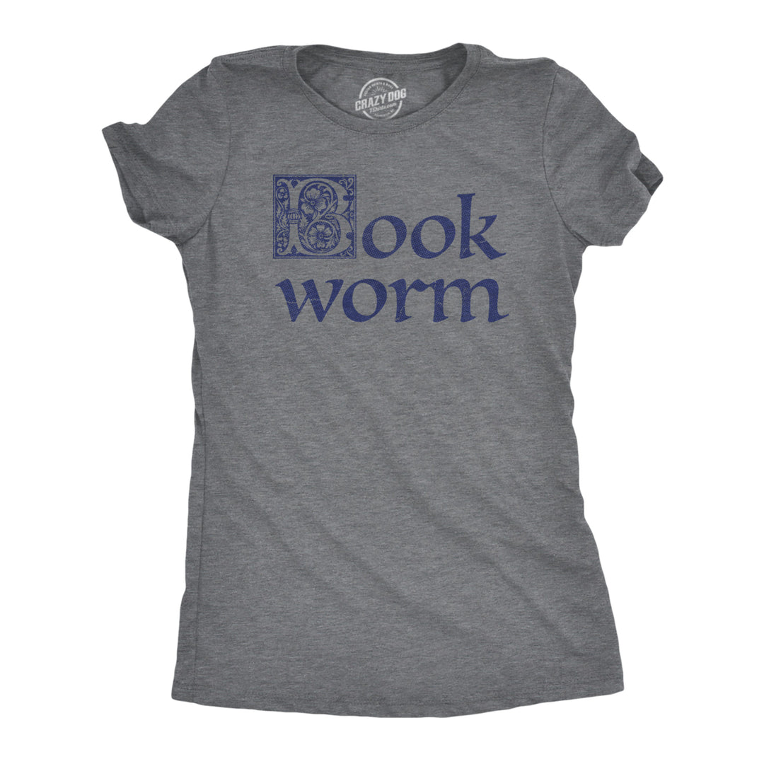 Womens Book Worm T Shirt Funny Literature Reading Lovers Tee For Ladies Image 1