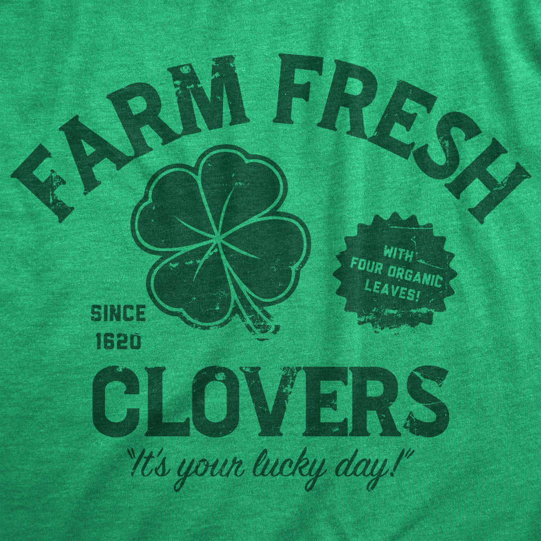 Mens Funny T Shirts Farm Fresh Clovers St Patricks Day Novelty Tee For Guys Image 2