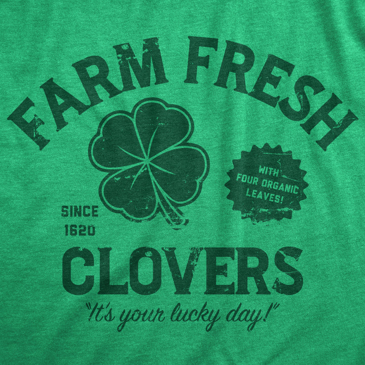 Mens Funny T Shirts Farm Fresh Clovers St Patricks Day Novelty Tee For Guys Image 2