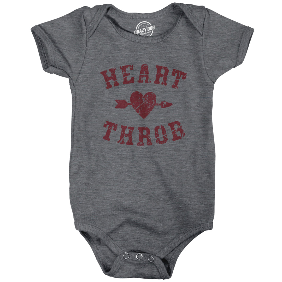 Heart Throb Baby Bodysuit Funny Valentines Day Romper For Infants Image 1