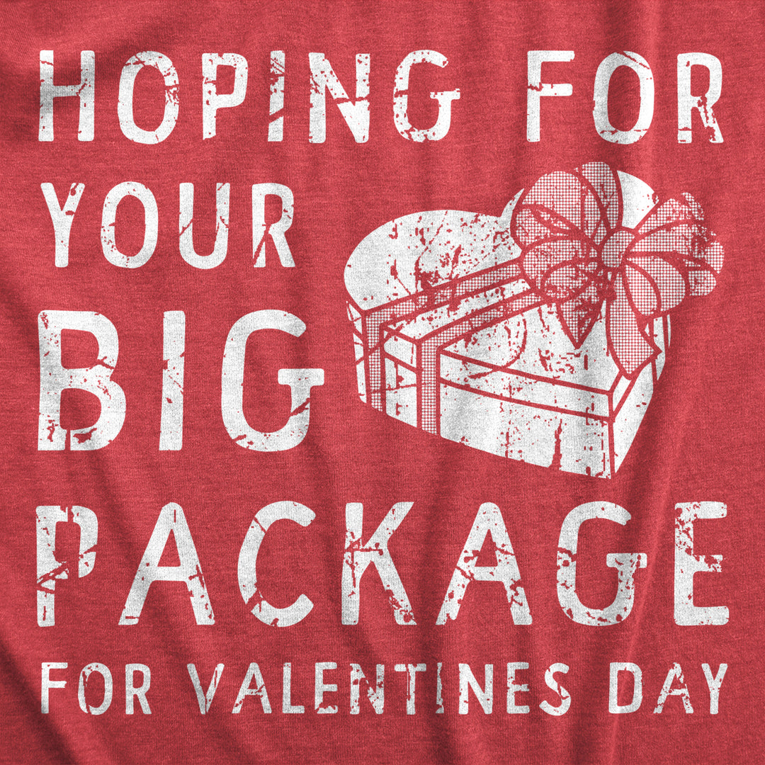 Womens Hoping For Your Big Package Funny Valentines Day T Shirt for Women Image 2