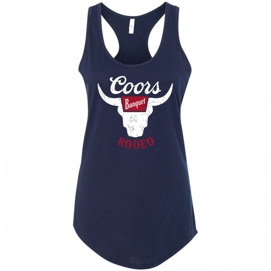 Coors Banquet Rodeo Logo Navy Colorway Womens Racerback Tank Top Image 1