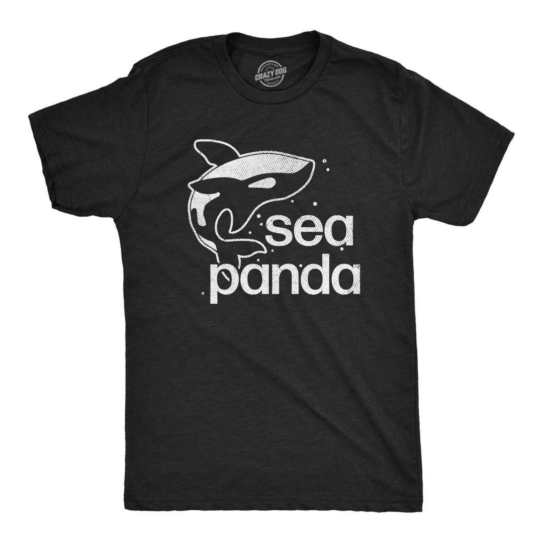 Mens Sea Panda T Shirt Funny Cute Orca Killer Whale Lovers Tee For Guys Image 1