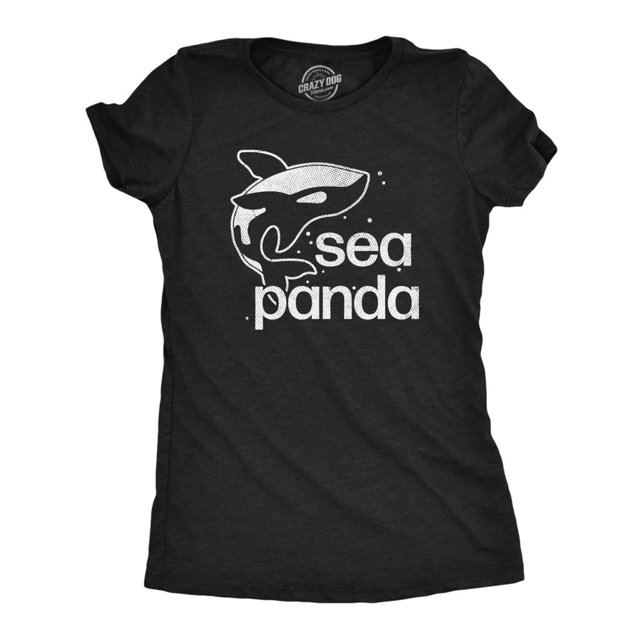 Womens Sea Panda T Shirt Funny Cute Orca Killer Whale Lovers Tee For Ladies Image 1