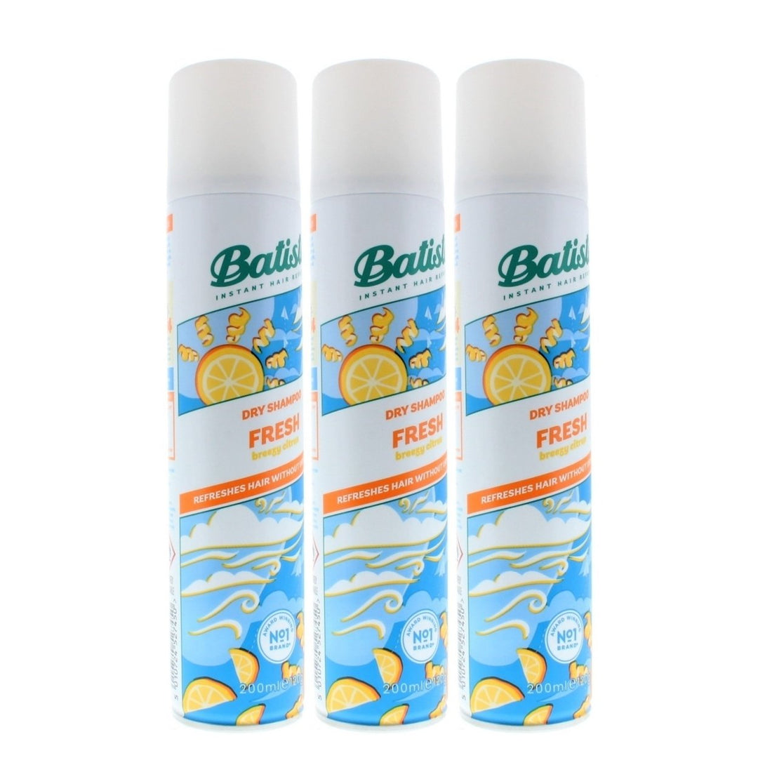 Batiste Dry Shampoo Fresh Citrus 200ml 3 Pack Instant Hair Refresh Oil Control Image 2