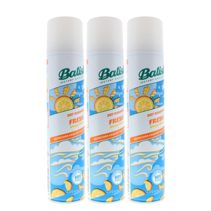 Batiste Dry Shampoo Fresh Citrus 200ml 3 Pack Instant Hair Refresh Oil Control Image 2