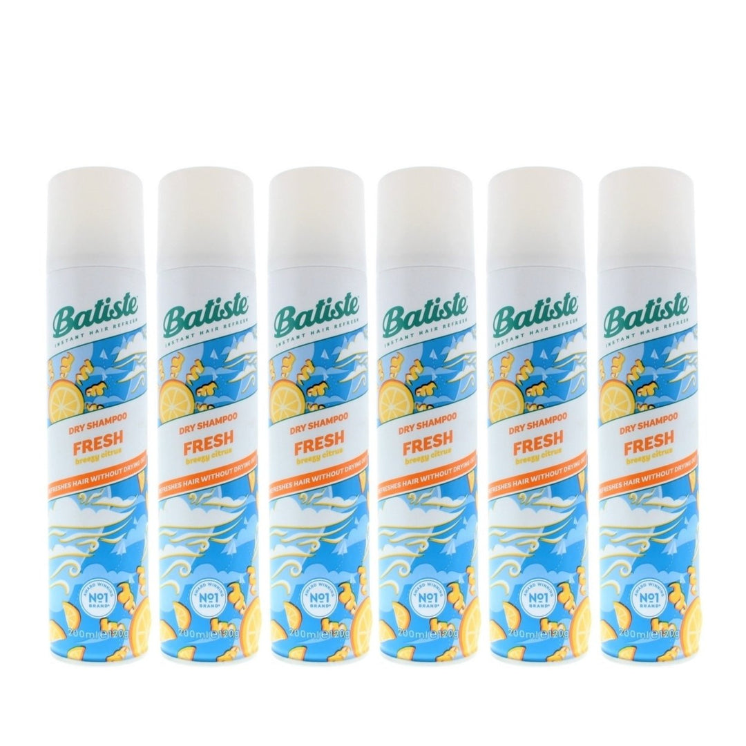 Batiste Dry Shampoo Fresh Breezy Citrus 200ml 6 Pack Instant Hair Refresh Image 1