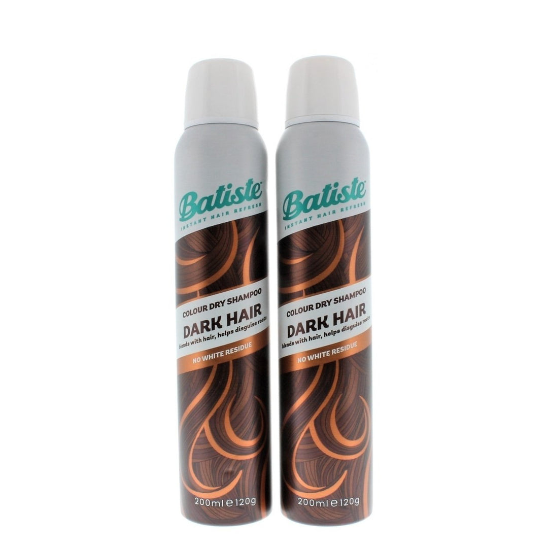 Batiste Dry Shampoo Color Dark Hair 200ml 120g 2 Pack Instant Hair Refresh Image 1