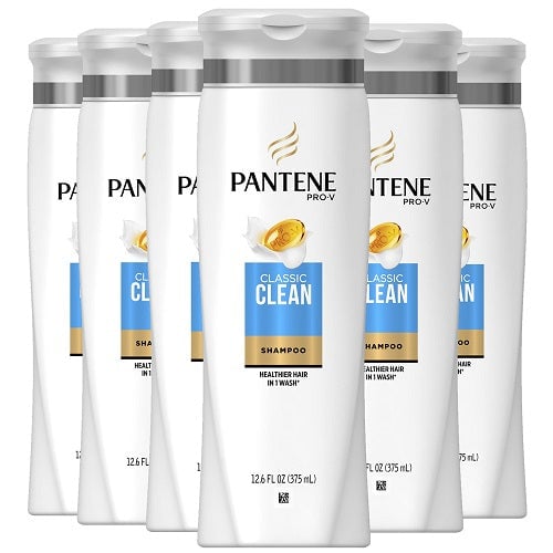 6 pack Pantene Pro-V Classic Clean Shampoo, 12.6 fl oz Image 1