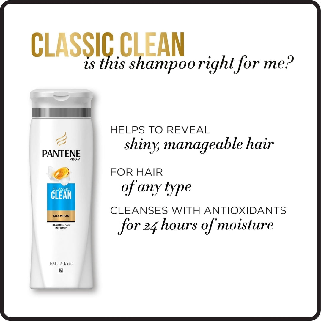 6 pack Pantene Pro-V Classic Clean Shampoo12.6 fl oz Image 7