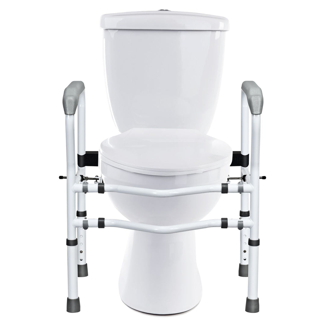 Toilet Safety Frame Stand Alone Toilet Safety Rail w/ Adjustable Height and Width Image 8