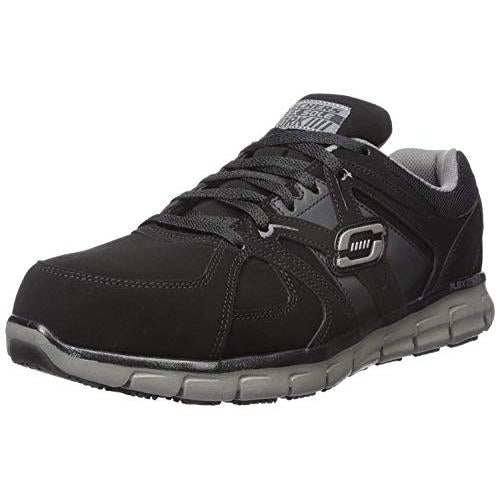 Skechers for Work Men's Synergy Ekron Alloy Toe Work Shoe  BLACK/CHARCOAL Image 1