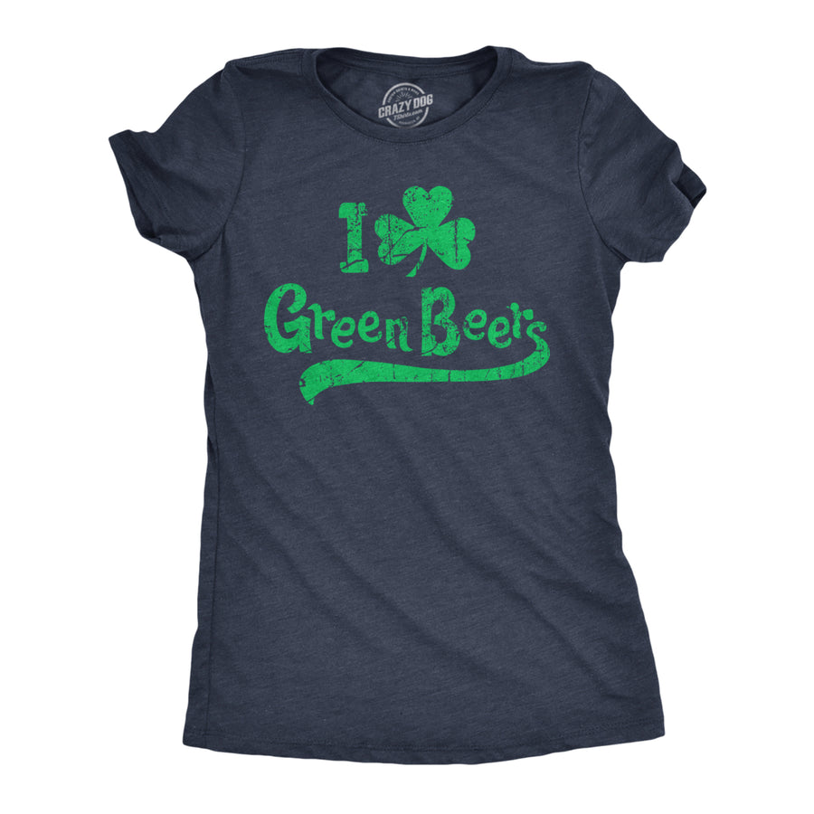 Womens I Clover Green Beers T Shirt Funny Saint Patricks Day Patty Drinking Tee Image 1