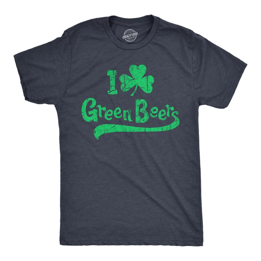 Mens I Clover Green Beers T Shirt Funny Saint Patricks Day Patty Drinking Tee Image 1