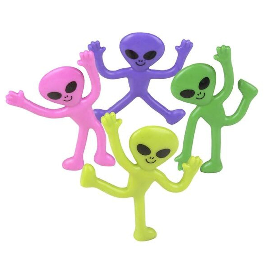 6 pcs MINI BENDABLE ALIEN ASSORTMENT 2.25 inch kids toys prize aliens ufo TY487 Image 1