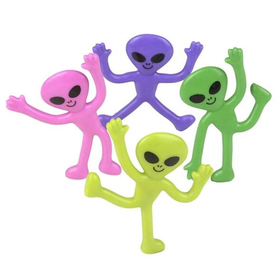 24 pcs MINI BENDABLE ALIEN ASSORTMENT 2bulk kids toys prize aliens ufo TY487 Image 1