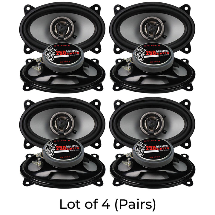 Crunch CS46CX 4x6 Coaxial Speakers Pack of 4 250W Max Neo-Mylar Tweeters Image 3