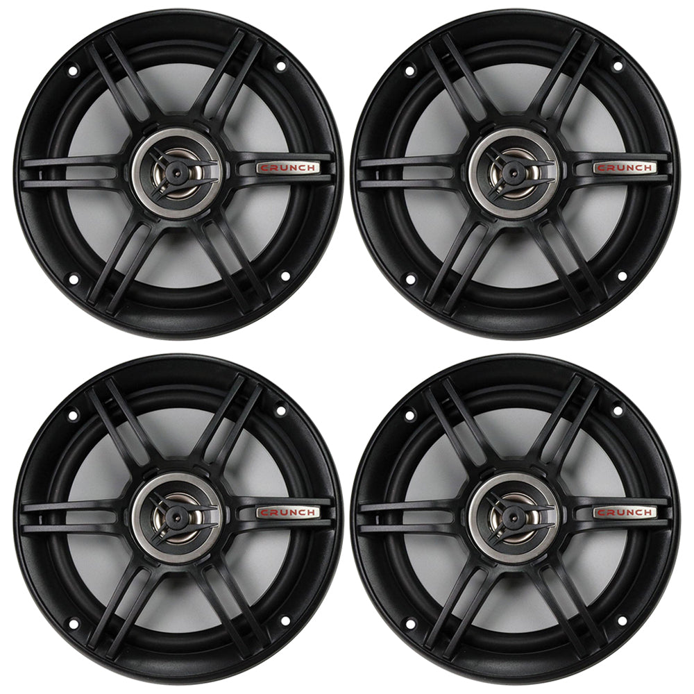 (Pack of 4) Crunch CS65CXS Full Range 3-Way Shallow Mount Car Speaker6.5" Black Image 1