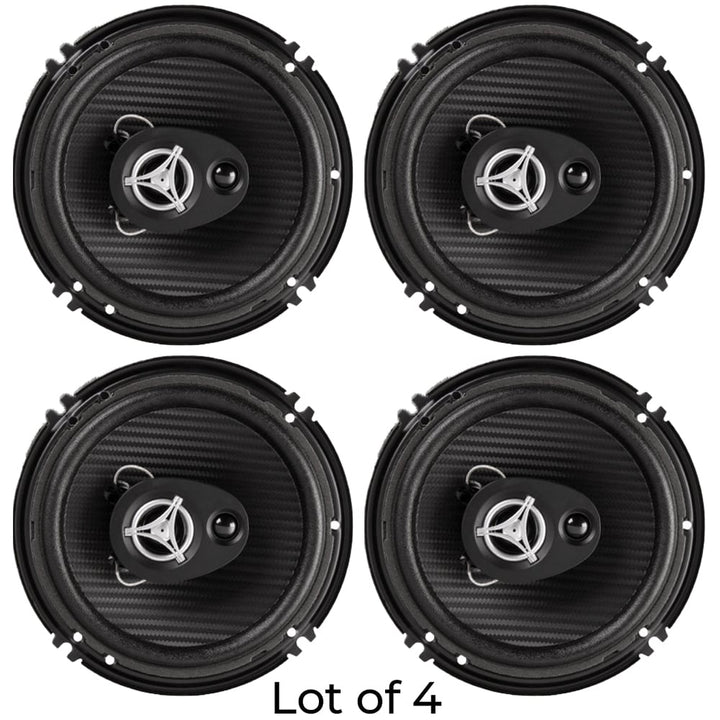 Power Acoustik Reaper 6.5" 3 Way Speakers 400 Watts Pack of 4 Carbon Fiber Cone Image 3