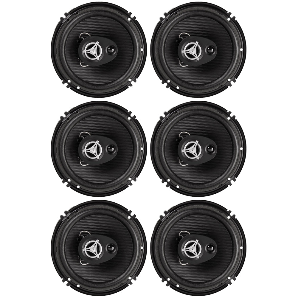 Power Acoustik Reaper 6.5" 3-Way Speakers Pack of 6 400 Watts Polypropylene Cone Image 1