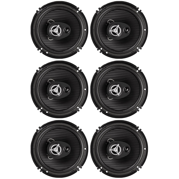 Power Acoustik Reaper 6.5" 3-Way Speakers Pack of 6 400 Watts Polypropylene Cone Image 1