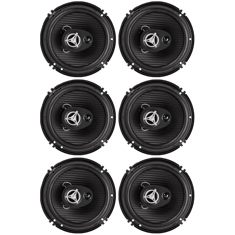 Power Acoustik Reaper 6.5" 3-Way Speakers Pack of 6 400 Watts Polypropylene Cone Image 1