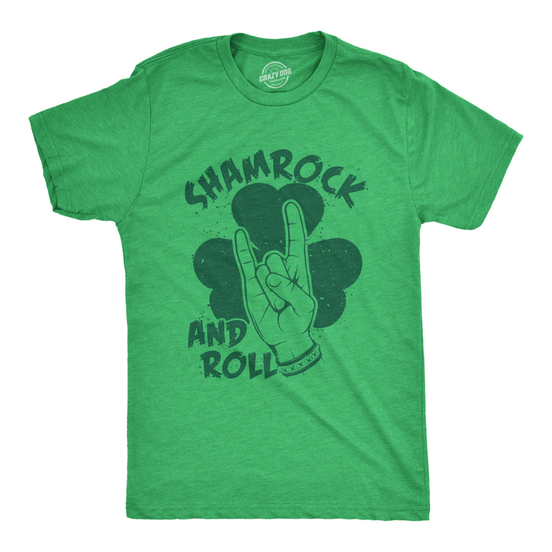 Mens Funny T Shirt Shamrock And Roll St Patricks Day Graphic Tee For Guys Image 1