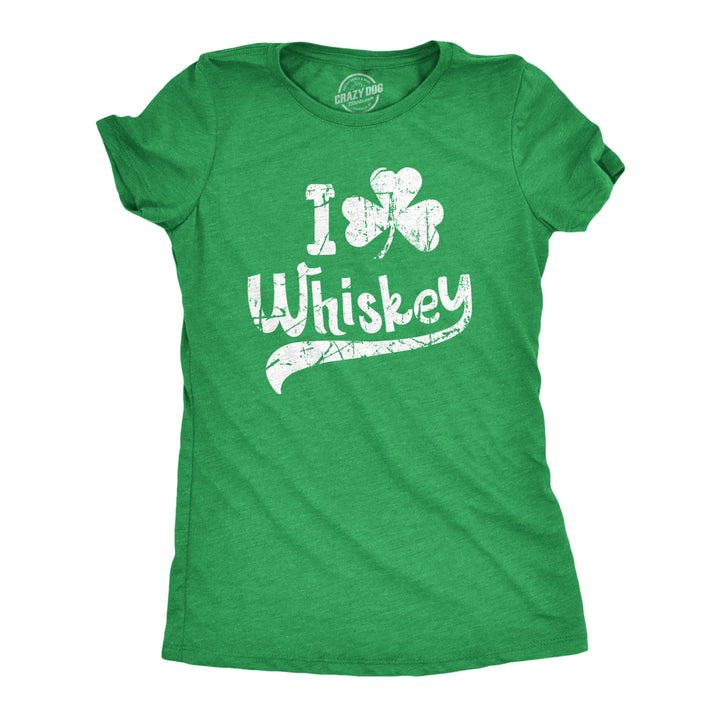 Womens Funny T Shirts I Clover Whiskey St Patricks Day Drinking Tee For Ladies Image 1