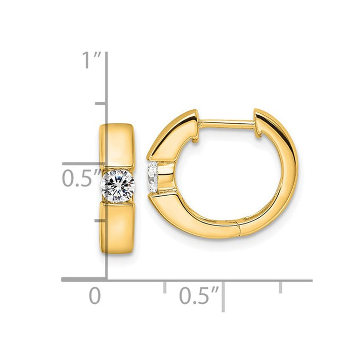 1/3 Carat (ctw VS2-SI1 D-E-F) Lab Grown Diamond Hoop Earrings in 14K Yellow Gold Image 4