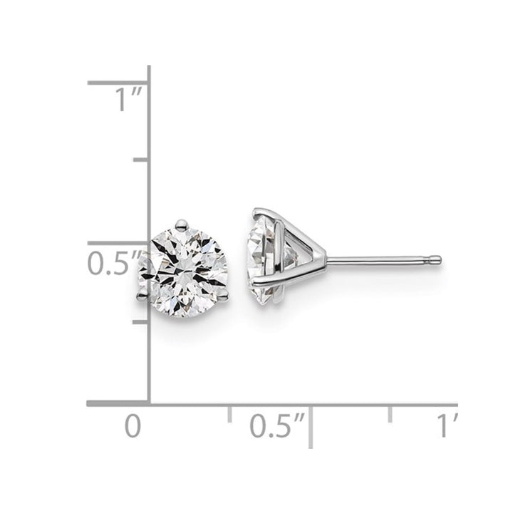 3.00 Carat (ctw G-HVS2-SI1) Lab-Grown Diamond Solitaire Stud Earrings in 14K White Gold Image 4