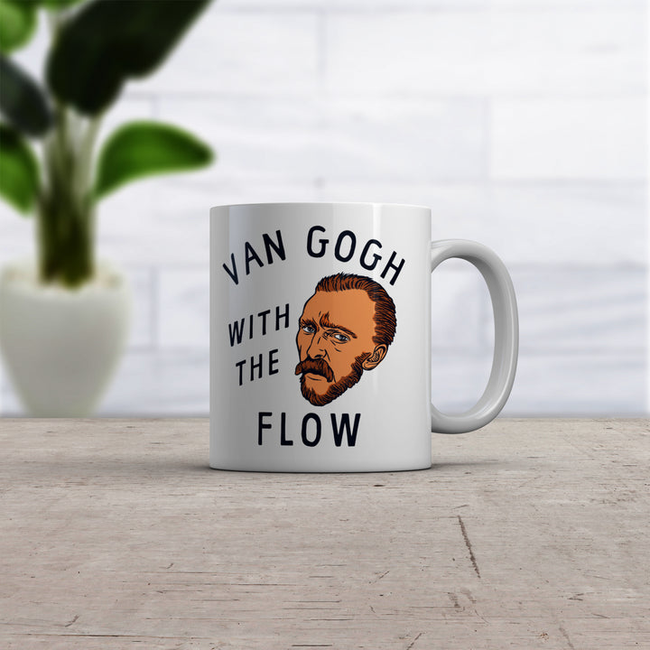 Van Gogh With The Flow Mug Funny Painter Vincent Artist Cup-11oz Image 2