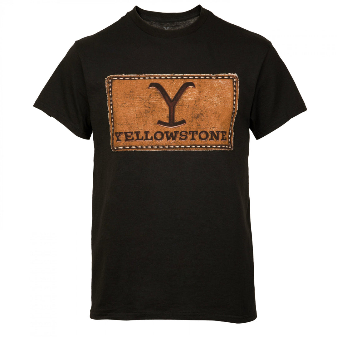 Yellowstone Leather Patch Logo T-Shirt Image 1