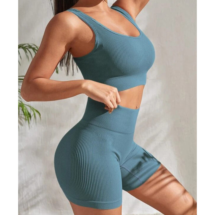 Ribbed Knit Wide Waistband Sports Set Image 3