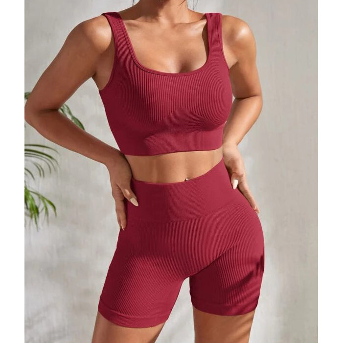 Ribbed Knit Wide Waistband Sports Set Image 4