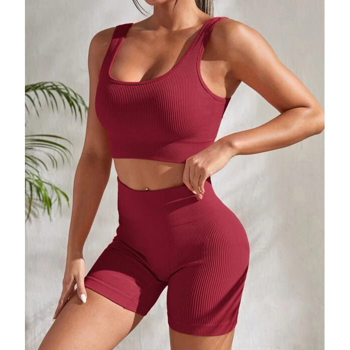 Ribbed Knit Wide Waistband Sports Set Image 4