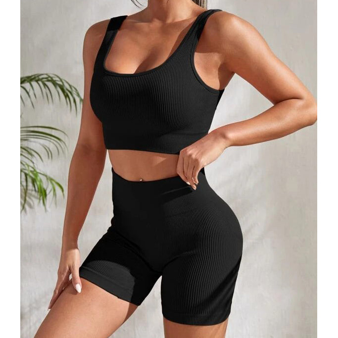 Ribbed Knit Wide Waistband Sports Set Image 6