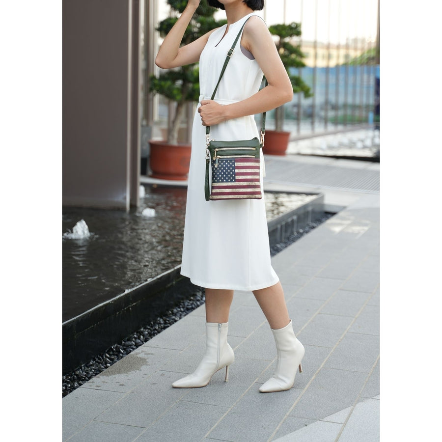 MKF Collection Genesis Crossbody Bag USA Flag Vegan Leather Women Shoulder Bag by Mia K Image 1