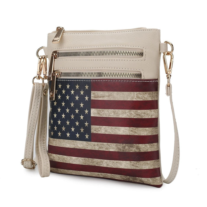 MKF Collection Genesis Crossbody Bag USA Flag Vegan Leather Women Shoulder Bag by Mia K Image 3