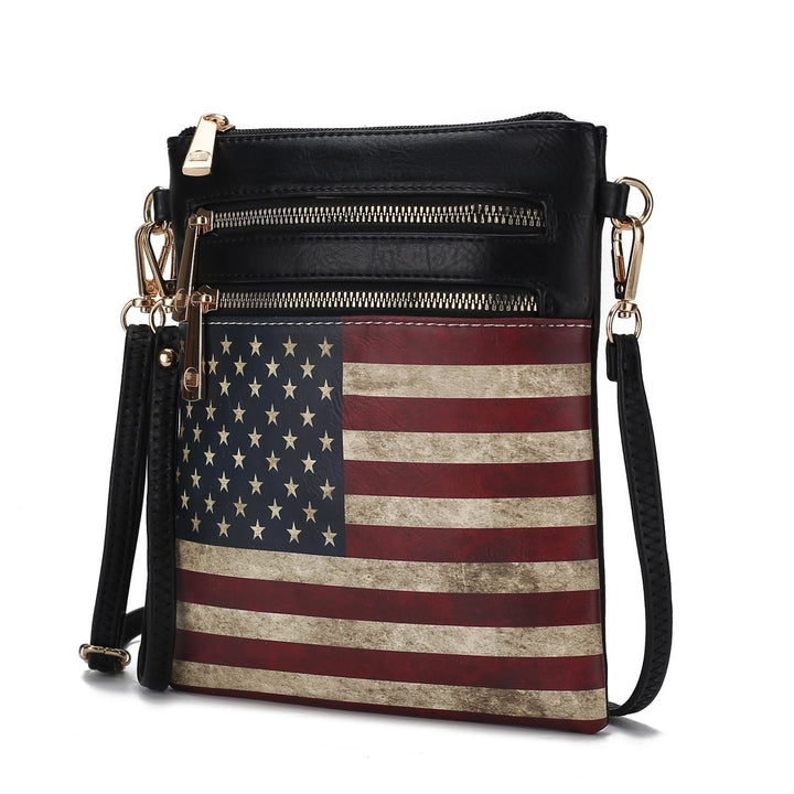 MKF Collection Genesis Crossbody Bag USA Flag Vegan Leather Women Shoulder Bag by Mia K Image 4