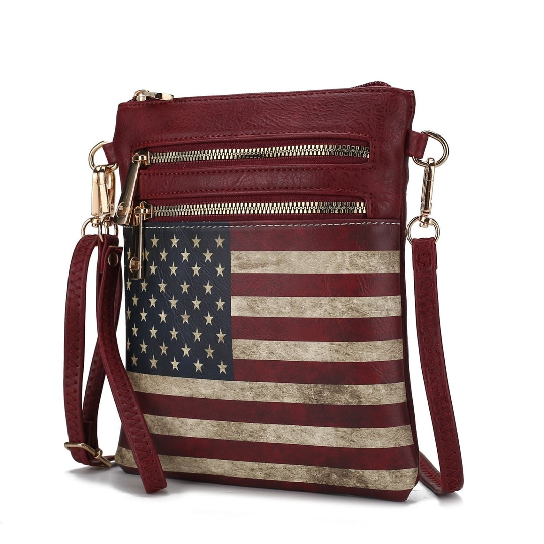 MKF Collection Genesis Crossbody Bag USA Flag Vegan Leather Women Shoulder Bag by Mia K Image 4