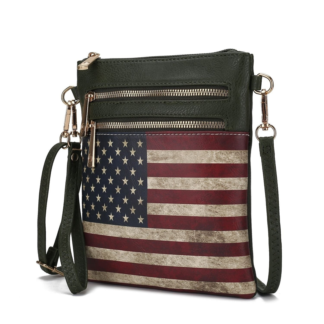 MKF Collection Genesis Crossbody Bag USA Flag Vegan Leather Women Shoulder Bag by Mia K Image 7