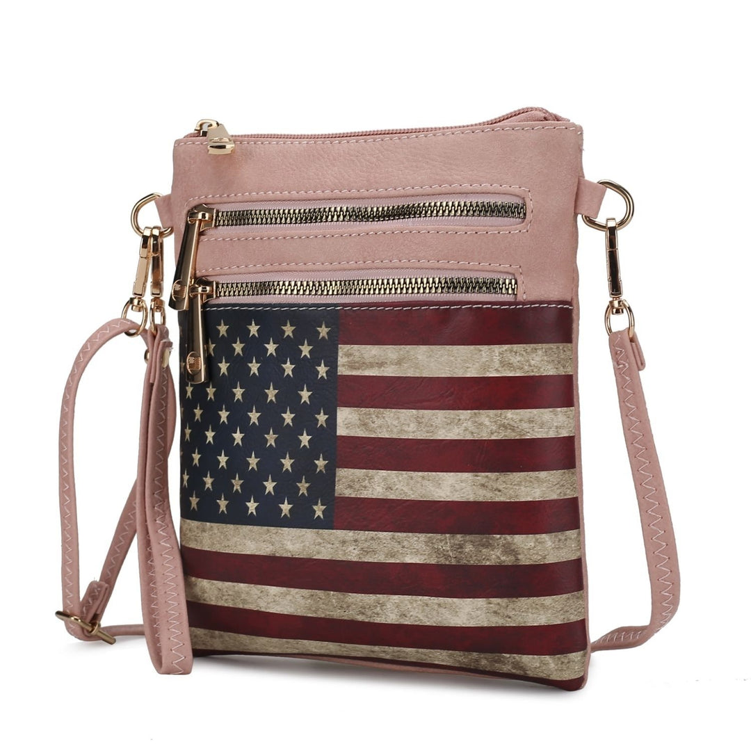 MKF Collection Genesis Crossbody Bag USA Flag Vegan Leather Women Shoulder Bag by Mia K Image 9