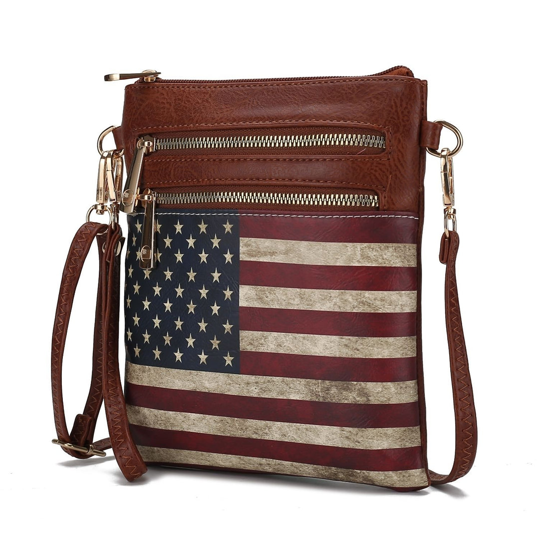 MKF Collection Genesis Crossbody Bag USA Flag Vegan Leather Women Shoulder Bag by Mia K Image 10