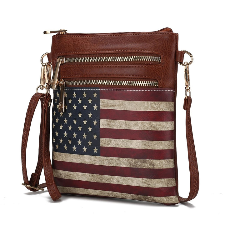 MKF Collection Genesis Crossbody Bag USA Flag Vegan Leather Women Shoulder Bag by Mia K Image 10