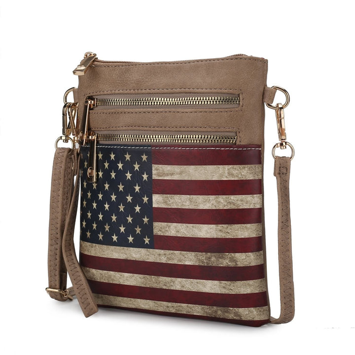 MKF Collection Genesis Crossbody Bag USA Flag Vegan Leather Women Shoulder Bag by Mia K Image 11