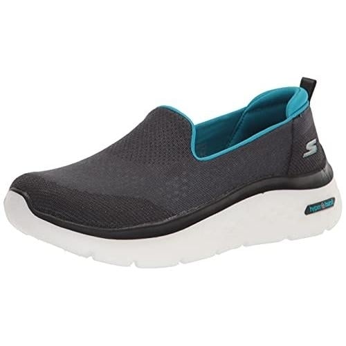 Skechers Womens Go Walk Hyper Burst - Lunar Mars Slip-on Sneaker Black/Turquoise - 124577-BKTQ BLACK/TURQUOISE Image 4