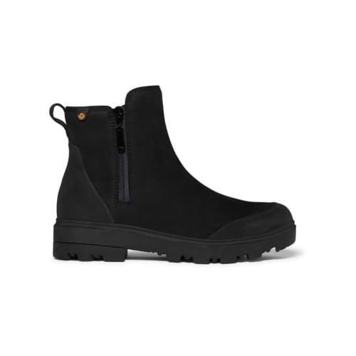 BOGS Womens Holly Zip Leather Waterproof Rain Boot Black - 72840-001 BLACK Image 4